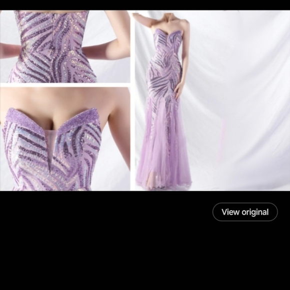 Purple, Striped Print, Sleeveless, Backless, Contrast Sequined Merma… - Picture 15 of 15